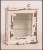 A good vintage glass advertising / shop display countertop cabinet, white painted,