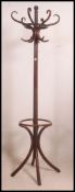A good early 20th century Thonet style bentwood hatstand of oversized form with turned column,