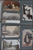 POSTCARD collection (300) in Edwardian album.