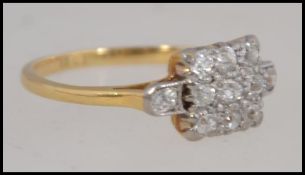 An 18ct gold and diamond pave set ring, the stones approx 25pnts. Weight 2.1g / Size J.