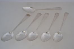 A set of 6 silver hallmarked teaspoons by makers FP of Chester dating to 1887. Total weight 79.