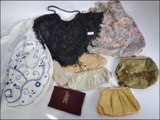 A collection of vintage ladies items to include a good group of 5 handbags of various forms to