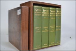 Spon's Workshop Receipts, 1936. Four volumes in wooden box. Green boards, with decorative spines.