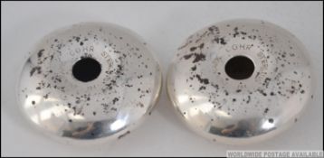 A pair of Danish Cohr sterling silver condiments of squat form possibly by Hans Hansen. Weight 42.