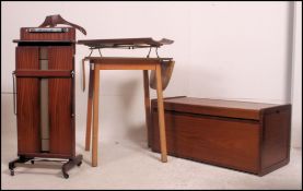 A dealers lot of retro items to include a teak blanket box,