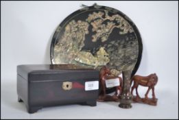 A Japanese laquered jewellery casket with good functional interior ,
