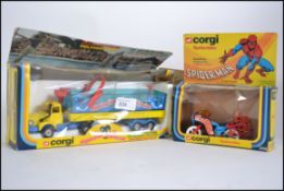 Corgi; Two vintage Corgi boxed diecast models; 266 Spiderman Spiderbike and 116 Dolphinarium.