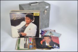 Record carry case plus locking mechanism with key,