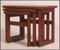 A G-Plan type 1970's retro teak and tile top nest of tables.