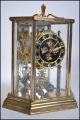 20th Century large German glass cased mantle clock ,
