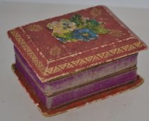 A 19th century card gilt and Applique needle case having metamorphic action,