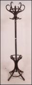 A 20th century Thonet style bentwood hat stand. Shaped hooks atop with splayed legs to base.