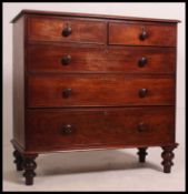 A Good Victorian mid 19th century flame mahogany 2 over 3 chest of drawers.