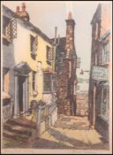 A 19th century colour lithograph print by James Priddey of Quay Hill,