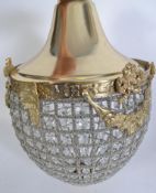 A 20th century vintage large brass swag Empire style light fitting - chandelier