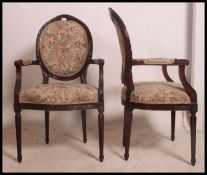 A pair of early 20th century French fauteuil / armchairs.