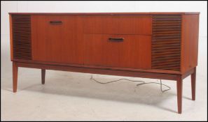 A 1970's vintage / retro teak wood cabinet radiogeam of Danish Influence by Dynatron having an