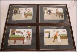 A set of 4 framed and glazed prints of Thackery prints to include ' Snookered ', ' The Canon ',