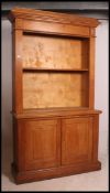 A good Victorian solid golden oak estate library bookcase cabinet.