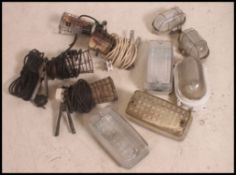 4 mid century grip inspection lights with cages