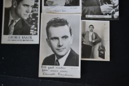 Autographs; A small selection of autographs to include a small signed photograph of Spike Milligan,