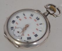 A silver cased pocket watch,