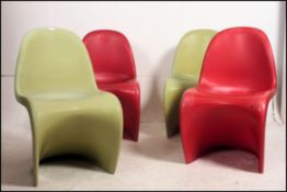 Four Verner Panton 'S' stacking chairs in black,