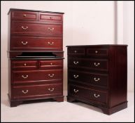 A Stag Furniture pair of drawers to include a 2 over 2 chest of drawers and a 2 over 3 chest of