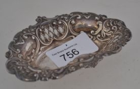 A hallmarked silver small charming pin / soap dish.