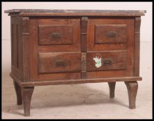 A Continental early 20th century marble top commode chest of drawers.