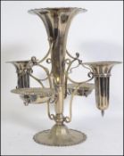 A silver plated flower & sweetmeat centrepiece by Daniel & Arter having combination of two handing