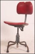 A vintage mid century industrial machinist / draughtmans swivel chair,