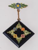 A 1920's enamel & Bakelite fob brooch. G