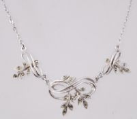 A silver tone metal, marcasite 1950's ne