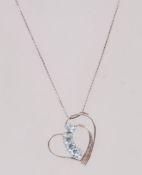 A 925 silver pendant necklace with heart