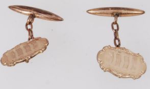 A pair of Victorian gold- fronted cuffli