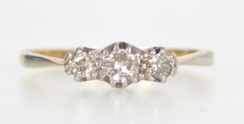 An 18ct gold and Platinum diamond 3 ston