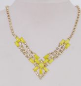 A 1950's rhinestone festoon prom necklac