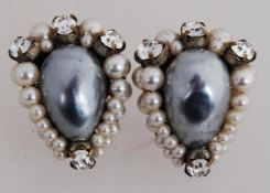 A pair of vintage French white metal rhi