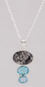 A 925 silver pendant necklace with moder