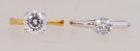 Two 925 silver dress rings, one marked 9