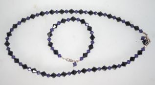 A 925 silver Swarovski faceted crystal b