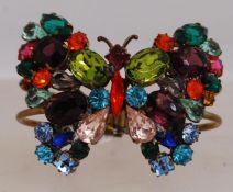 A vintage rhinestone set hinge clasp bra