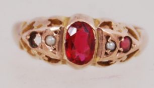 An early 20th century 9ct gold ring set