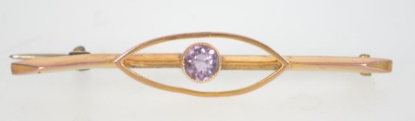 A early 20th century 9ct gold and ameth