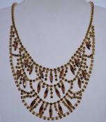 A very large vintage 1960s to 1970s rhinestone showgirl necklace measuring 43cms long,
