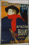 A good Ambassadeurs Aristide Bruant dans son cabaret by Hautrec - Athena Reproduction from the