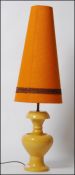 A retro 1970's large Royal Doulton mustard coloured oversized table lamp complete with conical