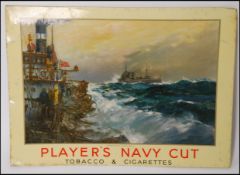 An original mid century large shop advertising card ( easel back - counter top ) for Player's Navy