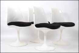 A set of 4 believed original Eero Saarinen ' tulip ' chairs designed in 1956 for Knoll